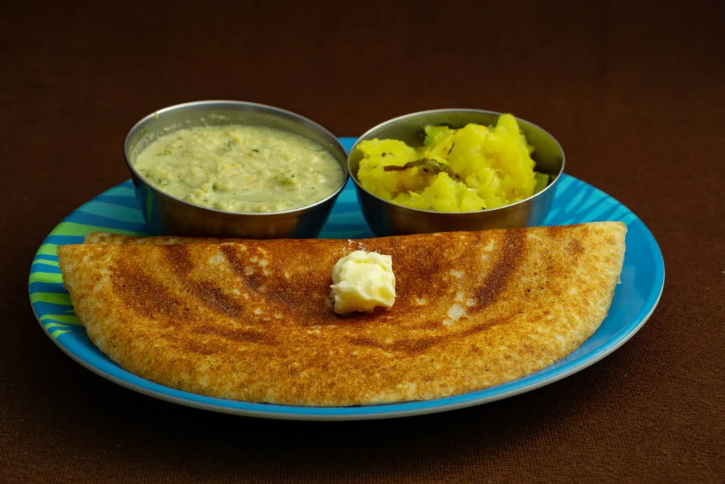 Poha Dosa with Coconut Chutney